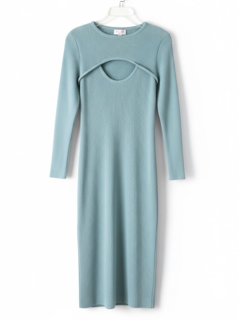Pink Lily Sage Green Figure Hugging Bodycon Dress, XL